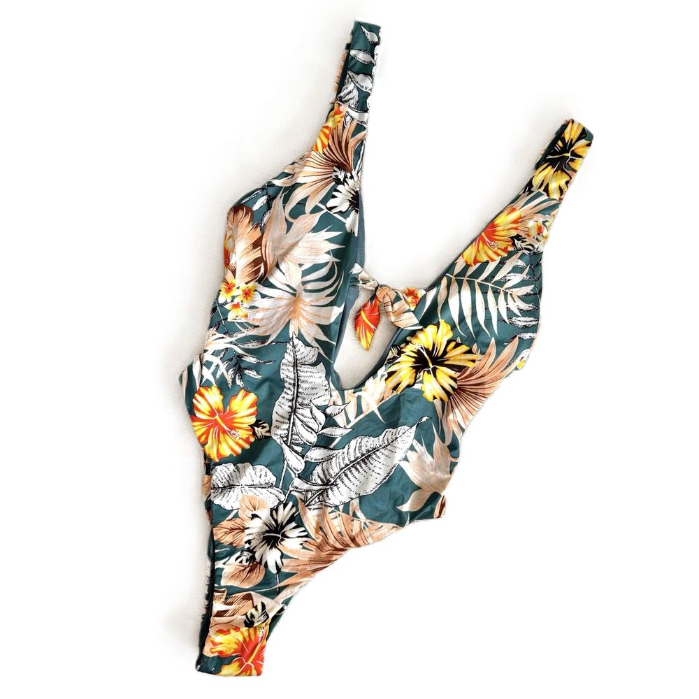Bikini Lab One Piece Swimsuit XS X Small Tropical Print Floral Pattern